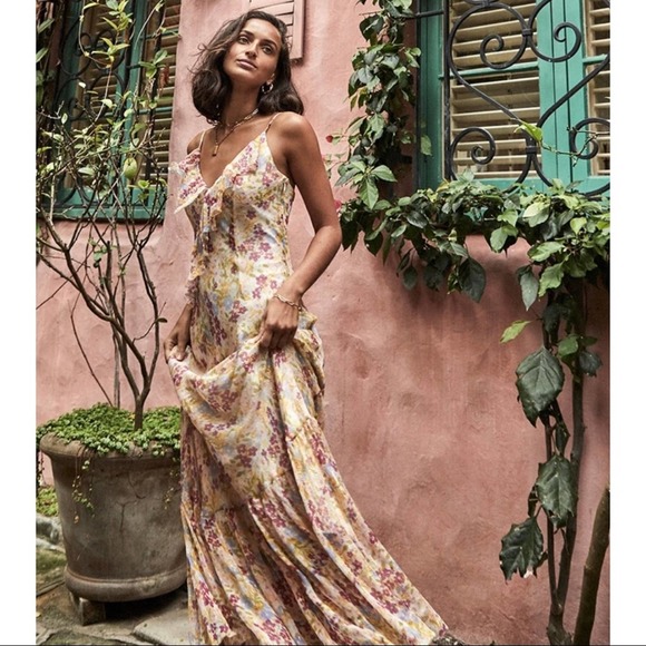 NEW Free People x We Are Kindred Grace Bias Dress in Ditsy - Picture 2 of 16